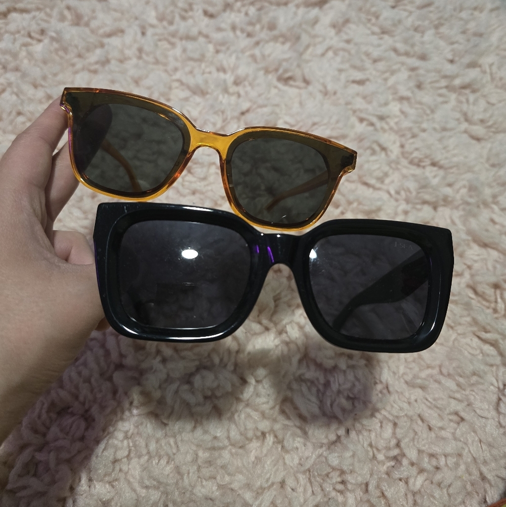 Stylish Black and Orange Sunglasses Set